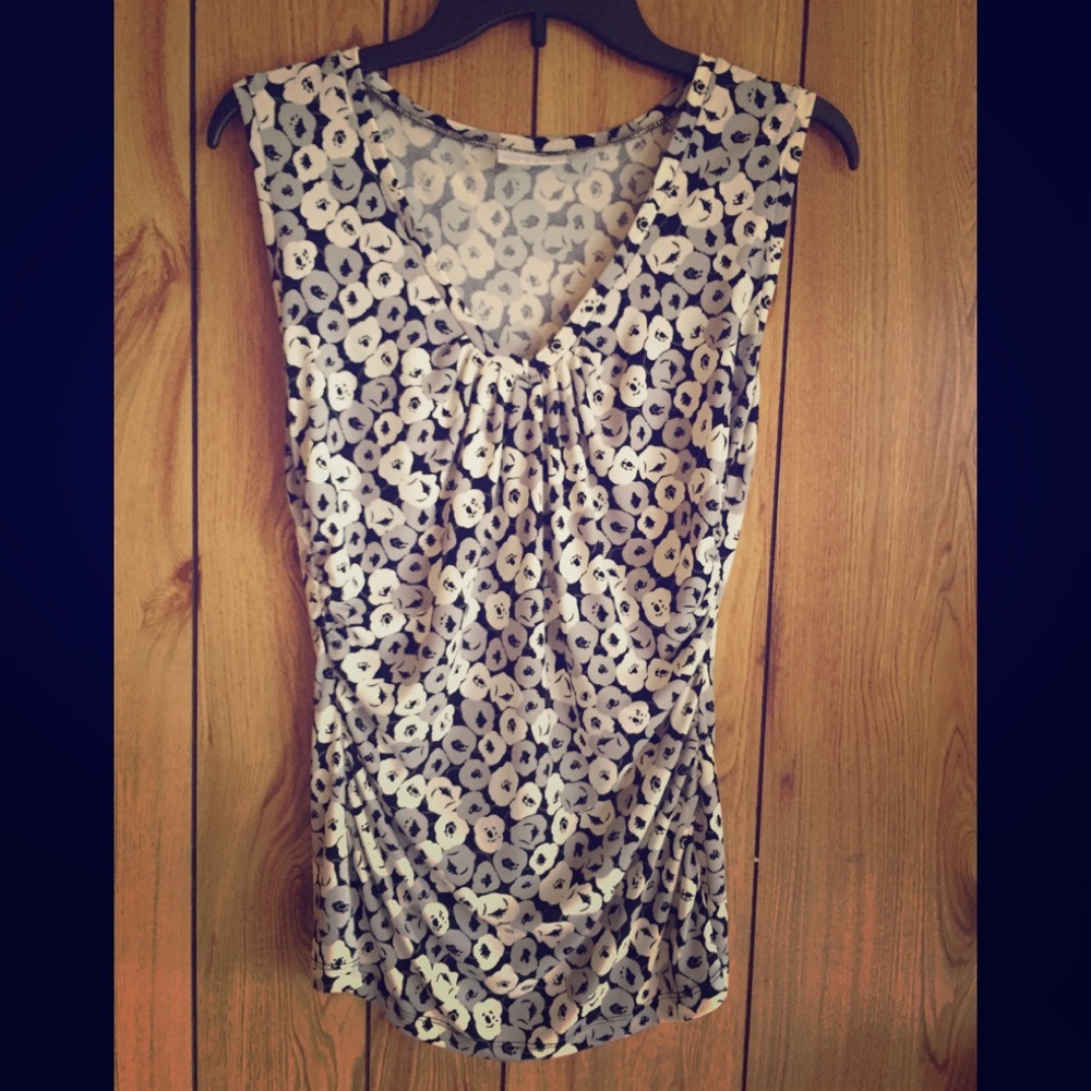 New York & Co. Black & White Blouse Small